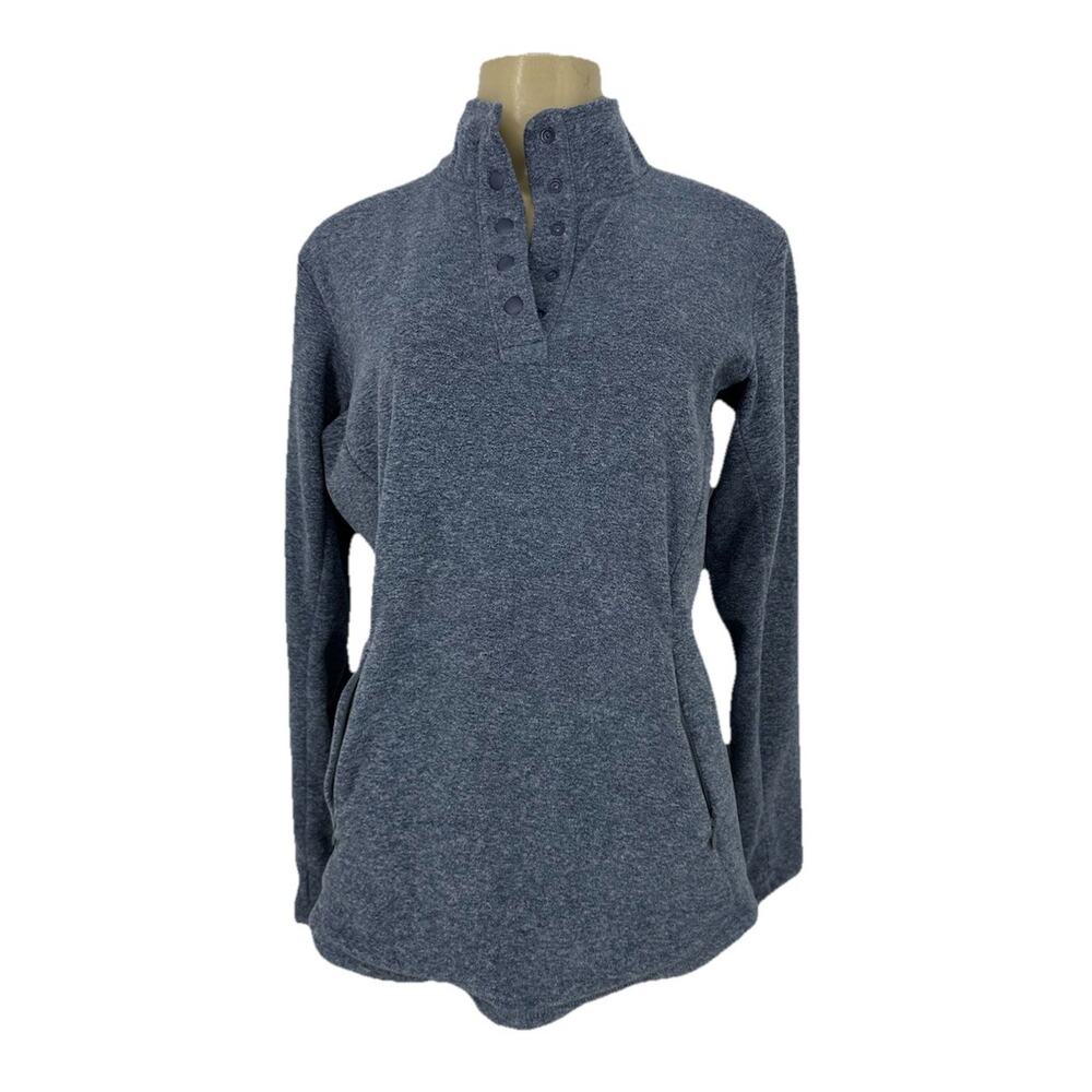 Duluth Trading Small Women Frost Lake Fleece Pullover 1/4 Snap Sweatshirt 15-50k
